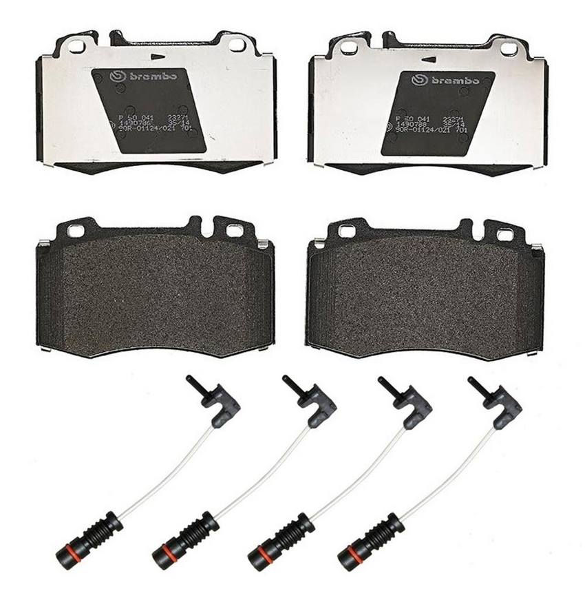 Mercedes Brakes Set Kit Pads Front (LowMet) (with Sensors) 163420102041 Brembo 2372442KIT